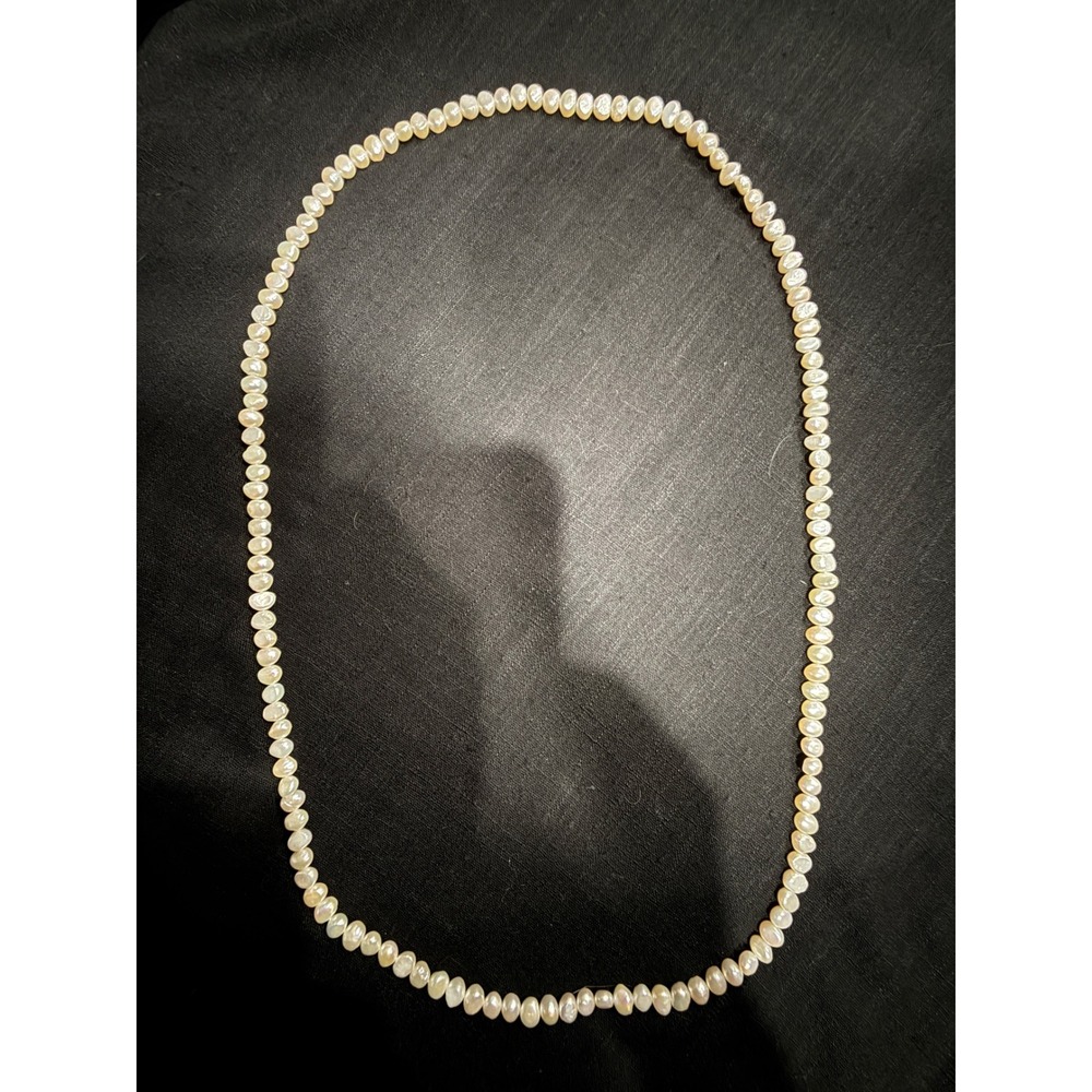 Elegant Freshwater Pearl Necklace Classic‎ Simple Lustrous Strand 35"